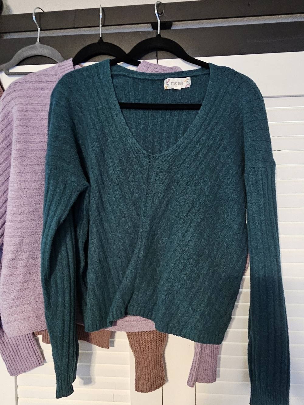 Pink Rose Ribbed Sweaters - Picture 4 of 7
